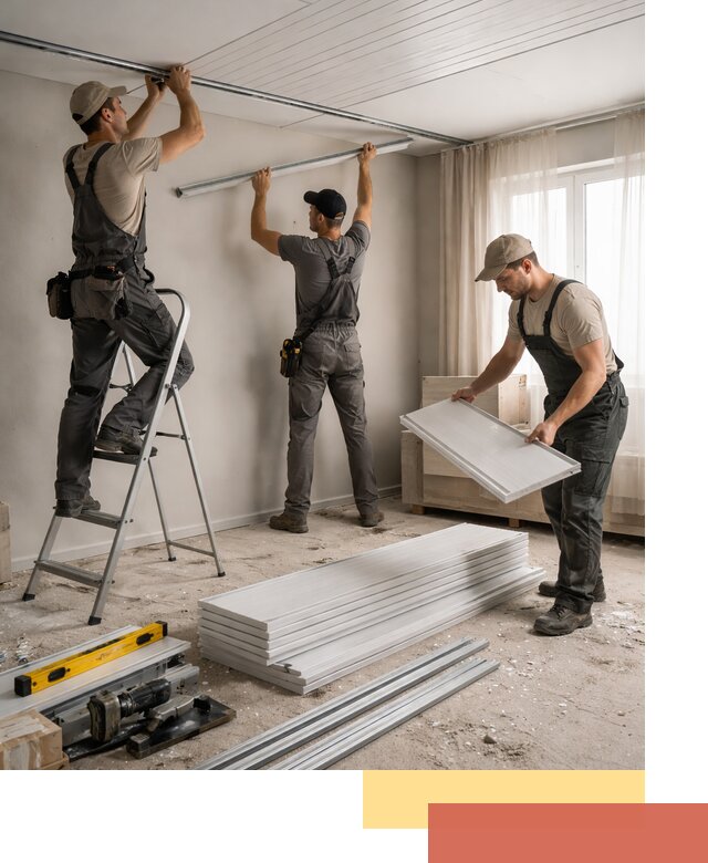 Монтаж потолка из ПВХ панелей в Новошахтинске оперативно и качественно