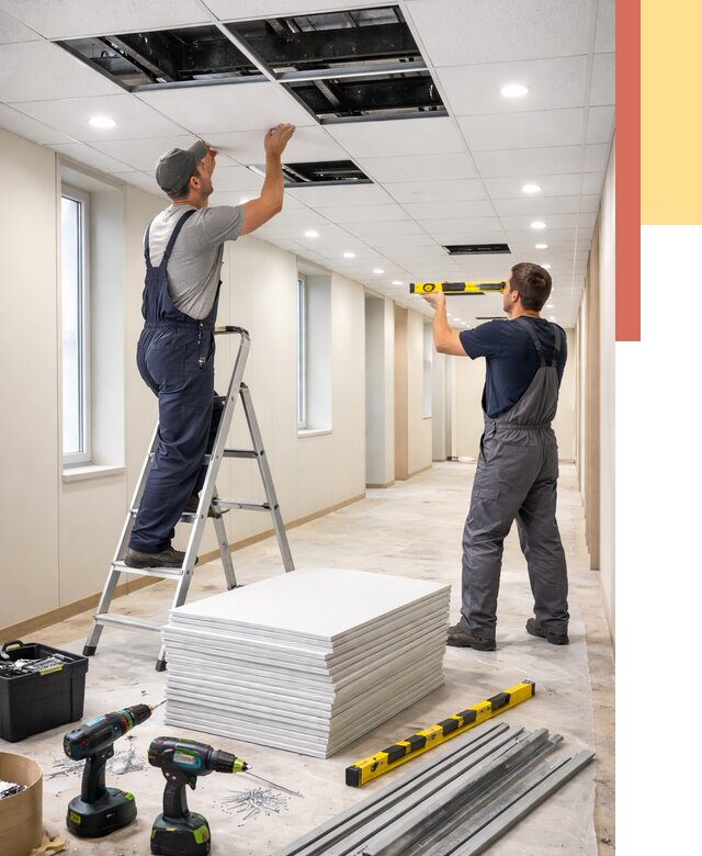 Ремонт потолка Армстронг в Новошахтинске от 4687 руб. — быстро и недорого | ОТДЕЛОЧНИК-Нвш