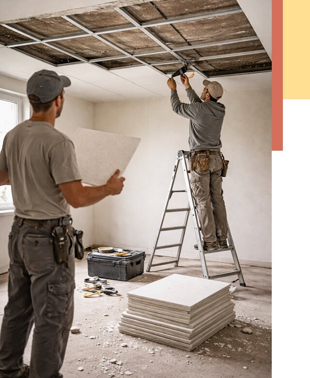 Замена плит подвесного потолка в Новошахтинске от 1823 руб. быстро и недорого | ОТДЕЛОЧНИК-Нвш