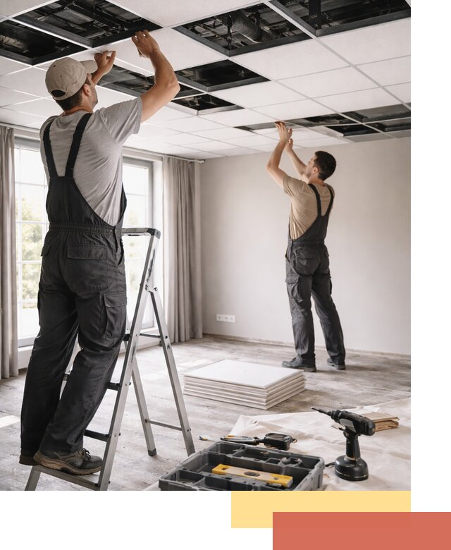 Замена плит подвесного потолка в Новошахтинске быстро и качественно