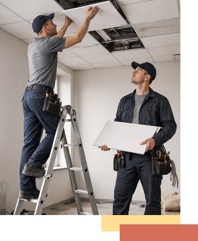 Обслуживание подвесного потолка в Новошахтинске — ремонт и чистка