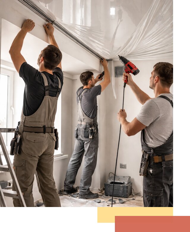 Монтаж глянцевого натяжного потолка в Новошахтинске быстро и качественно