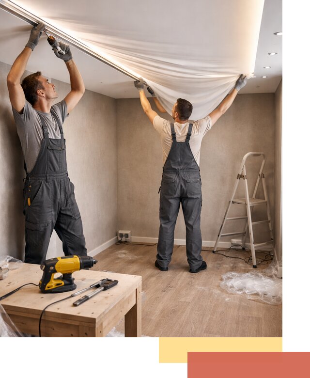 Монтаж натяжного потолка с подсветкой в Новошахтинске цена и сроки