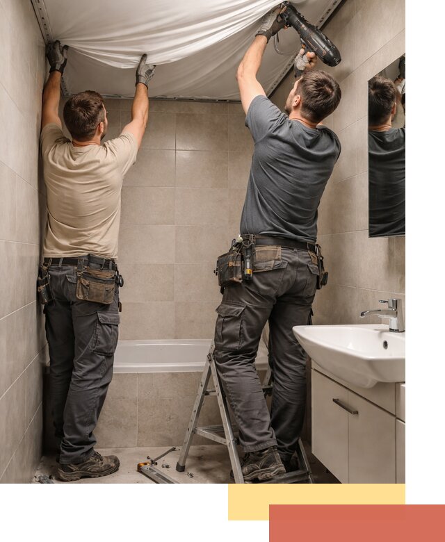 Монтаж натяжного потолка в ванной в Новошахтинске быстро и качественно