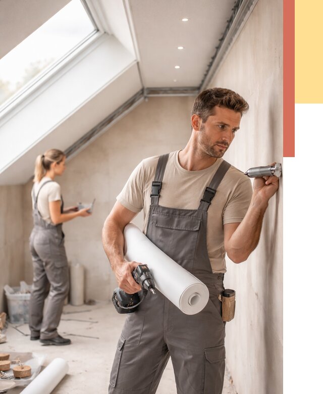 Монтаж натяжного потолка на мансарде в Новошахтинске от 3646 руб. | ОТДЕЛОЧНИК-Нвш