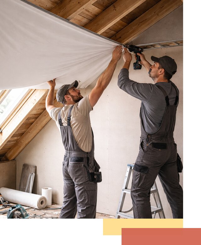 Монтаж натяжного потолка в мансарде в Новошахтинске