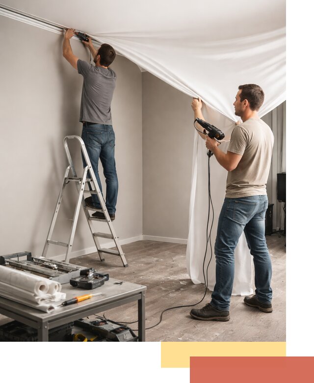 Монтаж натяжного потолка в студии в Новошахтинске