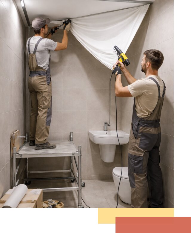 Монтаж натяжного потолка в санузле в Новошахтинске