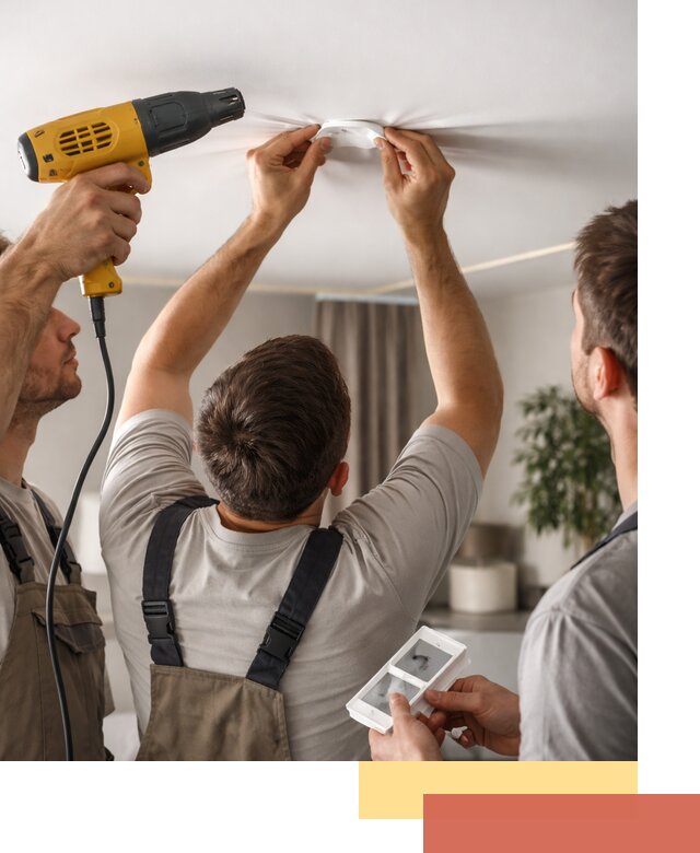 Ремонт прокола полотна натяжного потолка в Новошахтинске