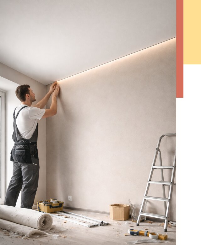 Теневые натяжные потолки в Новошахтинске от 8541 руб. под ключ | ОТДЕЛОЧНИК-Нвш