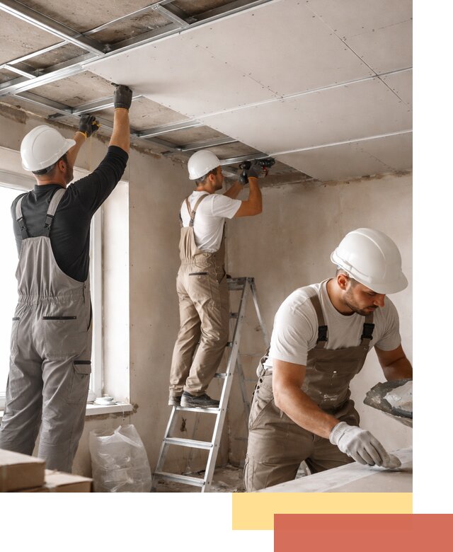 Одноуровневый потолок из гипсокартона в Новошахтинске — монтаж и отделка