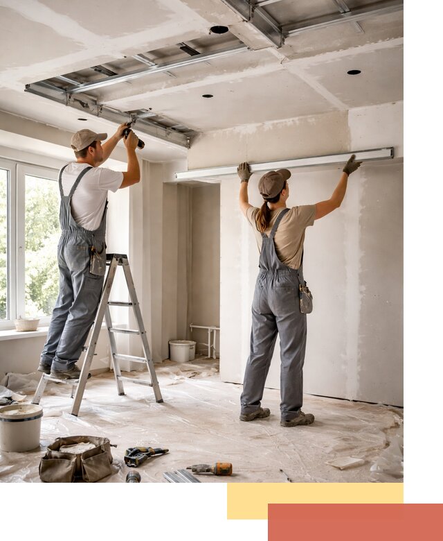 Монтаж многоуровневого потолка из гипсокартона в Новошахтинске