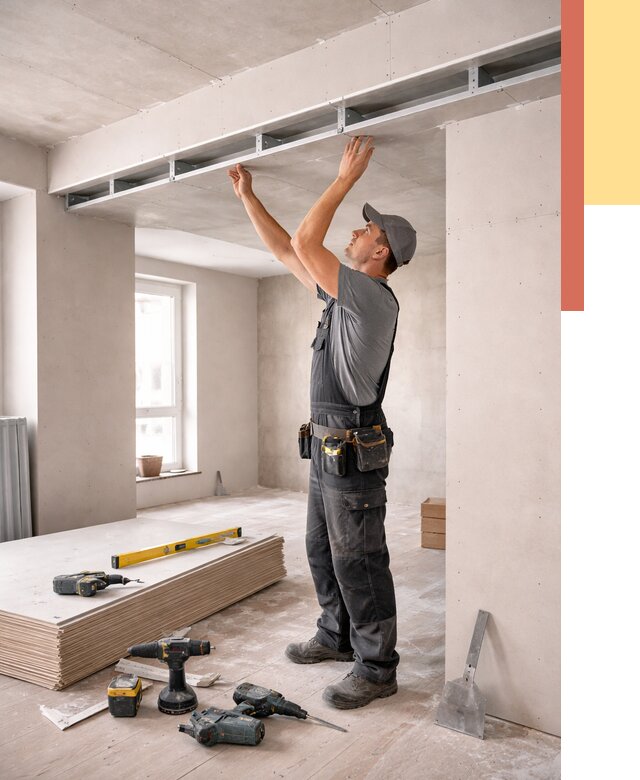 Потолок из гипсокартона с нишей в Новошахтинске от 1302 руб. под ключ | ОТДЕЛОЧНИК-Нвш