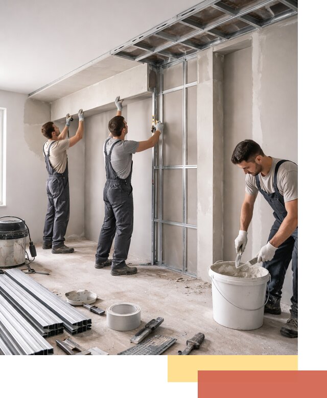 Монтаж потолка из гипсокартона с нишей в Новошахтинске