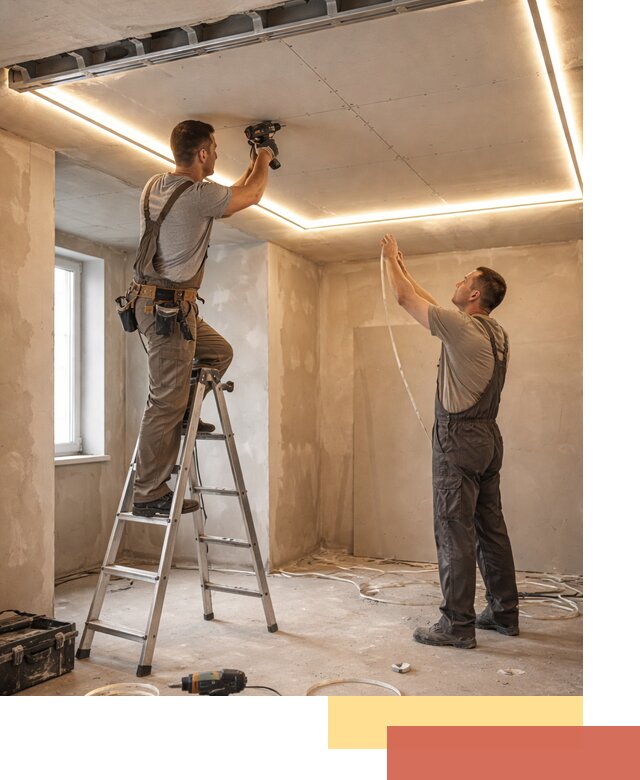 Потолок из гипсокартона с подсветкой в Новошахтинске