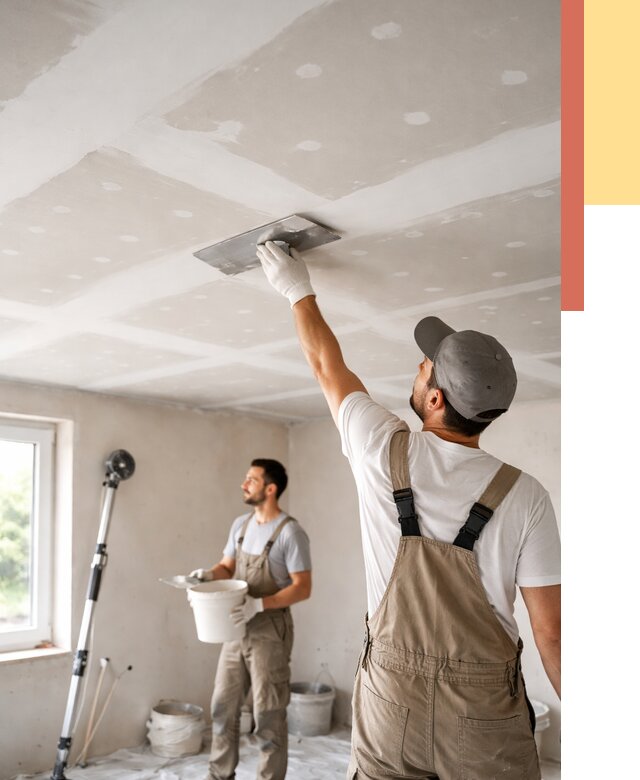 Шпаклевка потолка из гипсокартона в Новошахтинске от 3333 руб./м2 — услуги под ключ | ОТДЕЛОЧНИК-Нвш