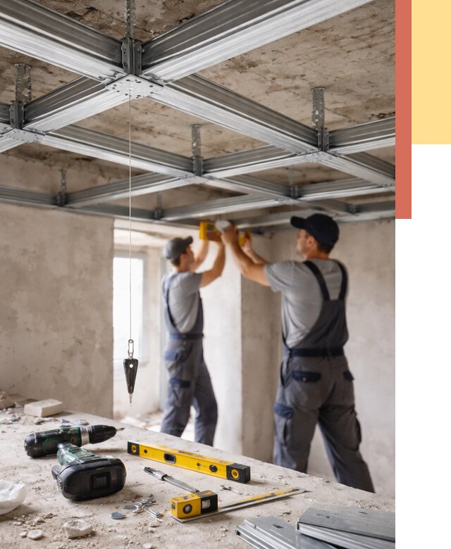 Монтаж каркаса потолка из профиля в Новошахтинске от 4687 руб. — услуги ОТДЕЛОЧНИК-Нвш