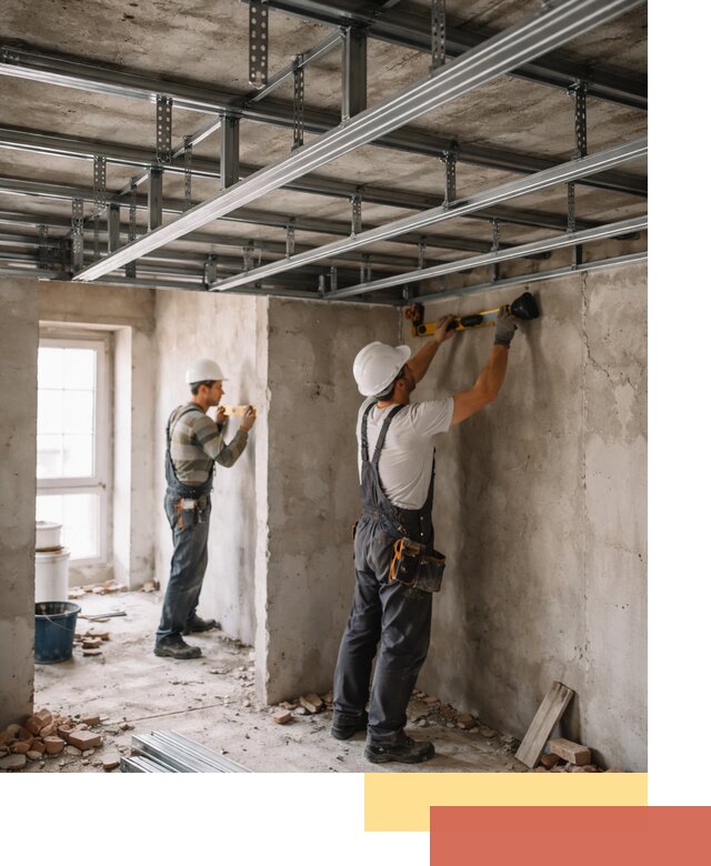 Монтаж каркаса потолка из профильного профиля в Новошахтинске