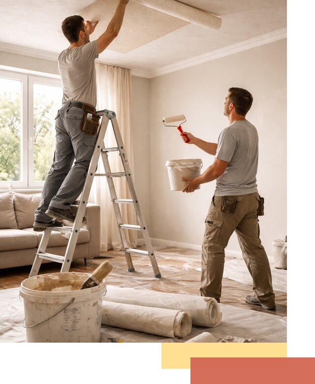 Поклейка обоев на потолок в Новошахтинске — качественно и быстро