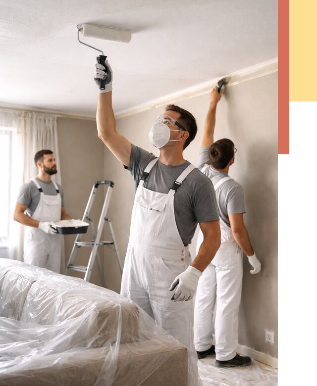 Покраска потолка водоэмельсионной краской в Новошахтинске от 2292 руб/м² — услуги под ключ | ОТДЕЛОЧНИК-Нвш