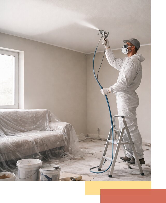 Покраска потолка краскопультом в Новошахтинске быстро и качественно