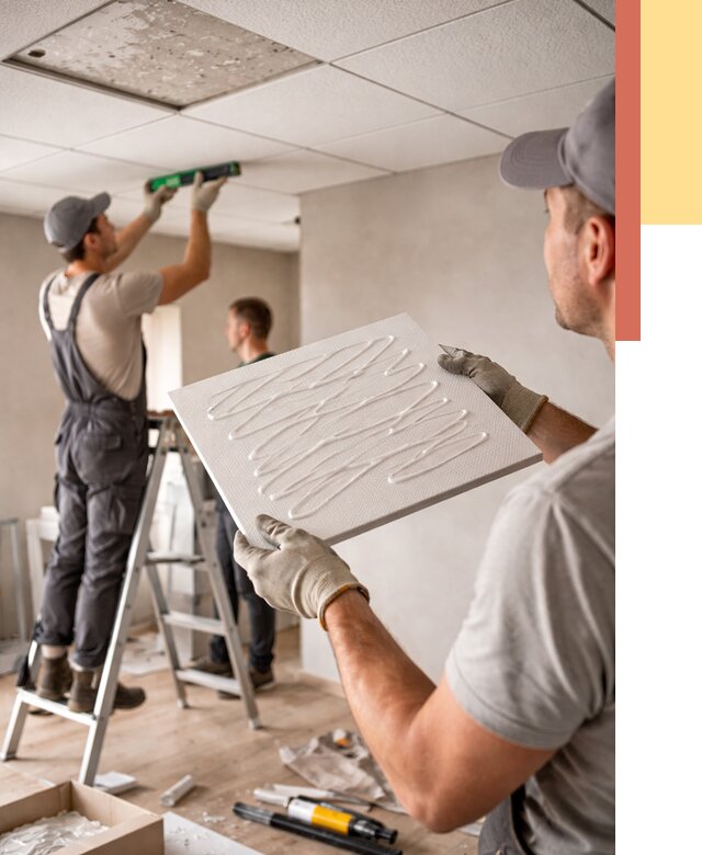 Монтаж потолочной плитки в Новошахтинске от 4687 руб. — быстро и недорого | ОТДЕЛОЧНИК-Нвш