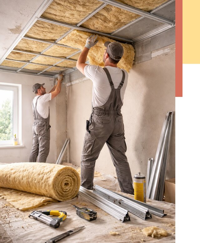 Утепление потолка в Новошахтинске от 7500 руб/м2 — недорого, быстро, под ключ | ОТДЕЛОЧНИК-Нвш