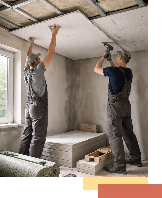 Шумоизоляция потолка панелями ЗИПС в Новошахтинске